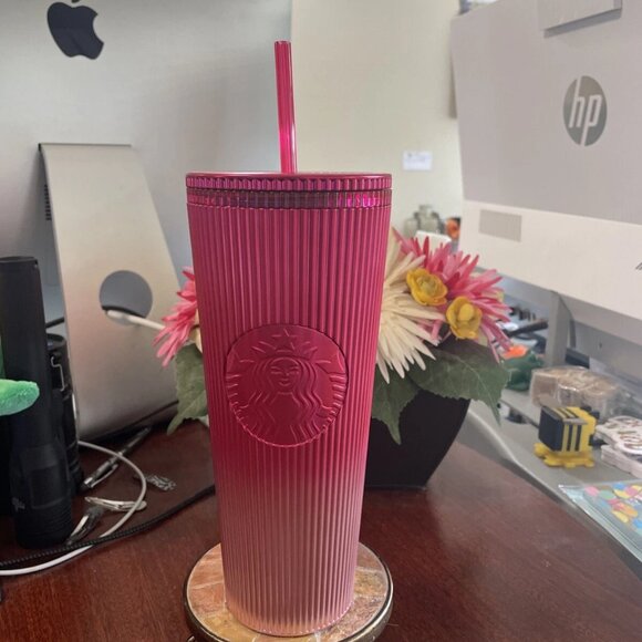 Starbucks 2024 Holiday Gradient Tumbler, Candy Cane Ombre Stripe - NWOT - Picture 1 of 5